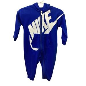 NIKE Toddler 12 Months One Piece Full Zip Cotton Blend Sleeper Hoodie Outfit